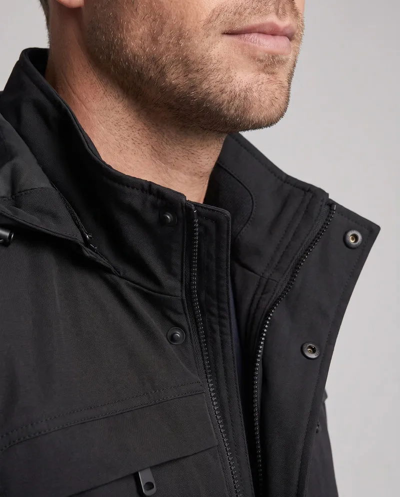 Herren funktionale Kapuzenjacke im Feldstil mit versteckter Reißverschlusstasche und verstellbaren Klettmanschetten Nord Taschen