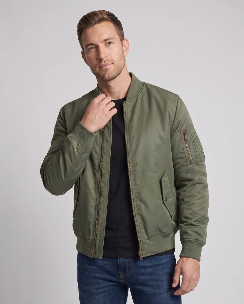 Männer gesteppte Bomberjacke im Aviator-Look Nord Taschen