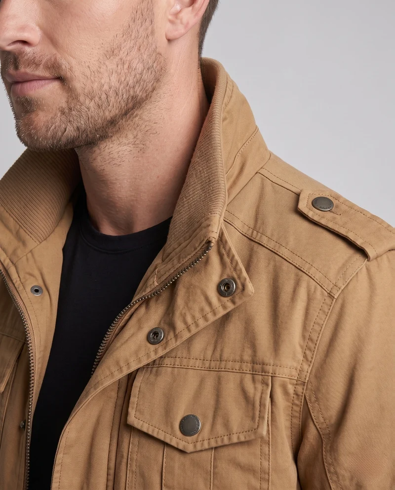 Herren gepolsterte Feldjacke im Pilotstil mit Sherpa-Futter und Stehkragen Nord Taschen