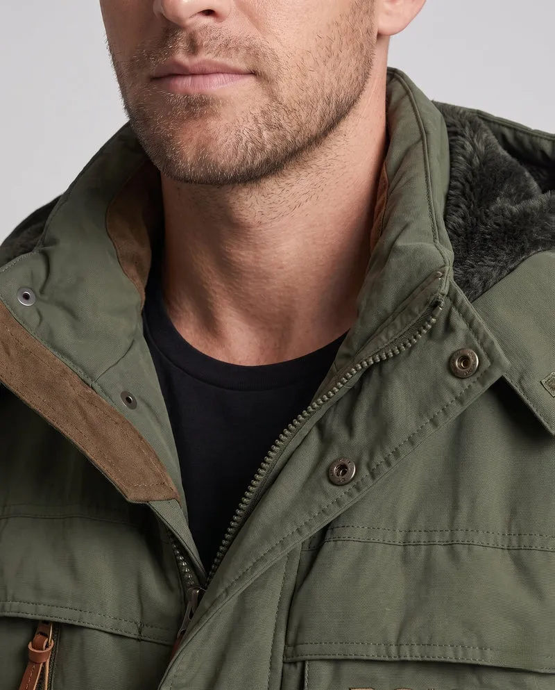 Herren gepolsterte Canvas-Feldparka mit Kapuze, Thermo-Isolation und multifunktionalen Taschen Nord Taschen