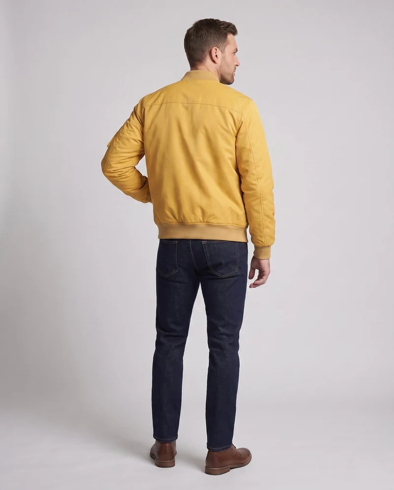 Herren gepolsterte Bomberjacke im Aviator-Stil mit Sleeve Utility Pocket und gepolstertem Thermofutter Nord Taschen