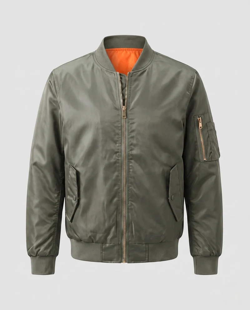 Herren glänzender Nylon-Bomber mit gestepptem thermischem Futter Nord Taschen