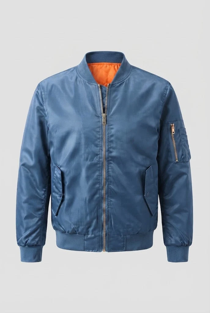 Herren glänzender Nylon-Bomber mit gestepptem thermischem Futter Nord Taschen