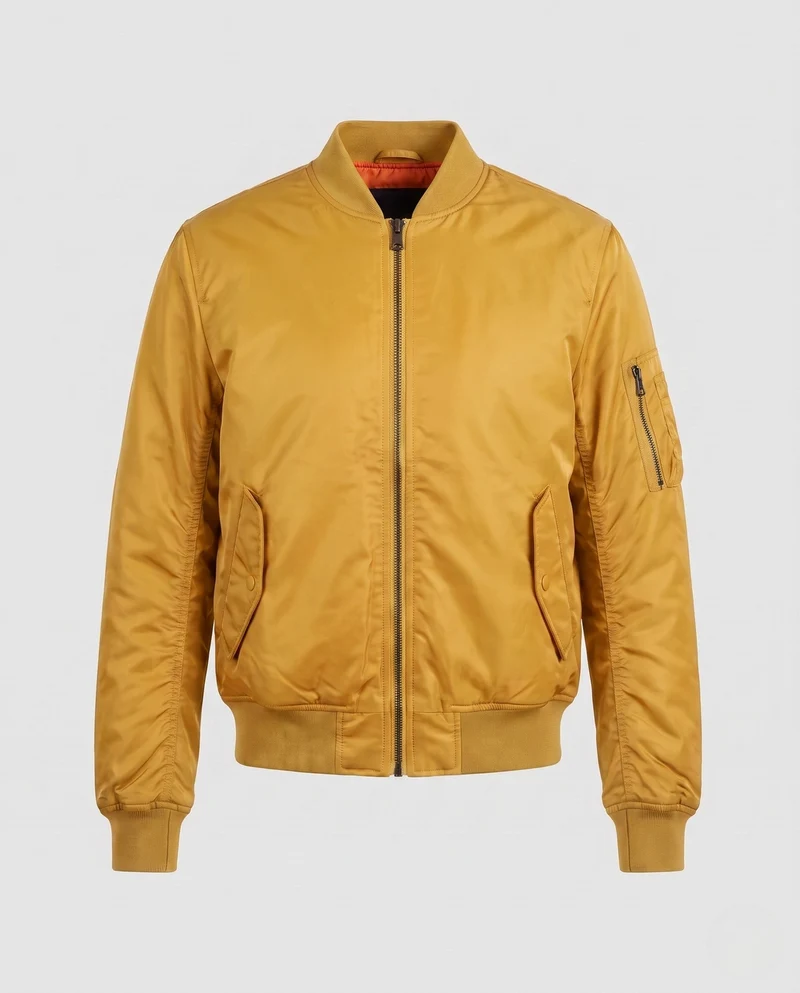 Herren isolierte Nylon Bomberjacke mit Utility-Tasche am Ärmel und gerippten Bündchen Nord Taschen