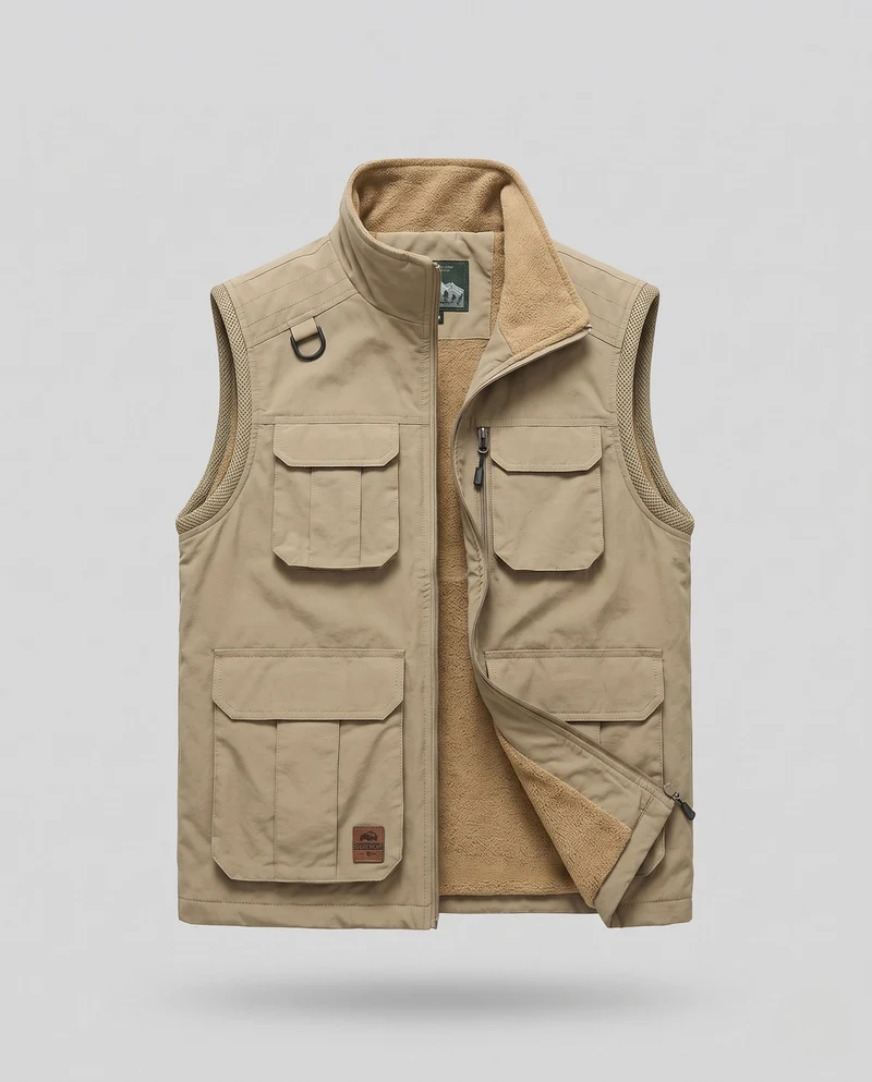 Herren isolierte Utility-Weste mit warmem Fleece-Futter und multifunktionalen Taschen Nord Taschen