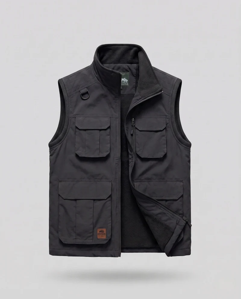 Herren isolierte Utility-Weste mit warmem Fleece-Futter und multifunktionalen Taschen Nord Taschen