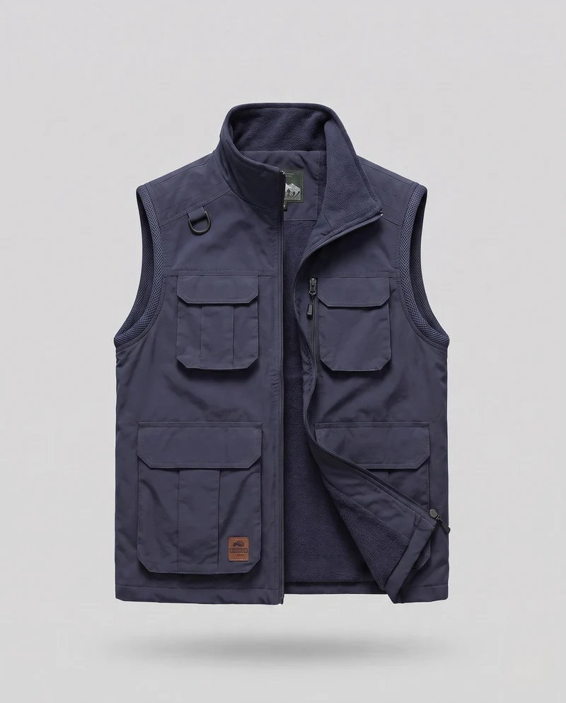 Herren isolierte Utility-Weste mit warmem Fleece-Futter und multifunktionalen Taschen Nord Taschen