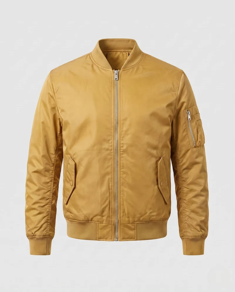 Herren isolierte MA-1 Bomber im Utility-Look mit Armtasche und geripptem Saum Nord Taschen