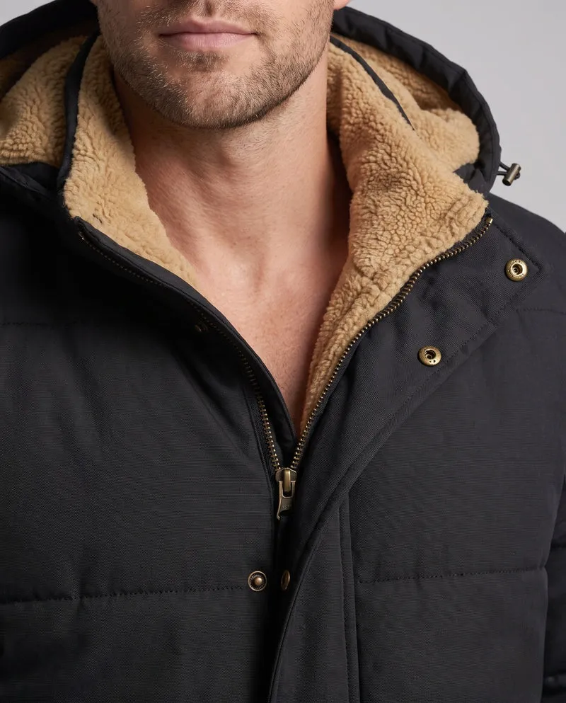 Herren Parka mit Kapuze und ganzflächigem Teddyfleece-Futter sowie thermischer Isolierung Nord Taschen