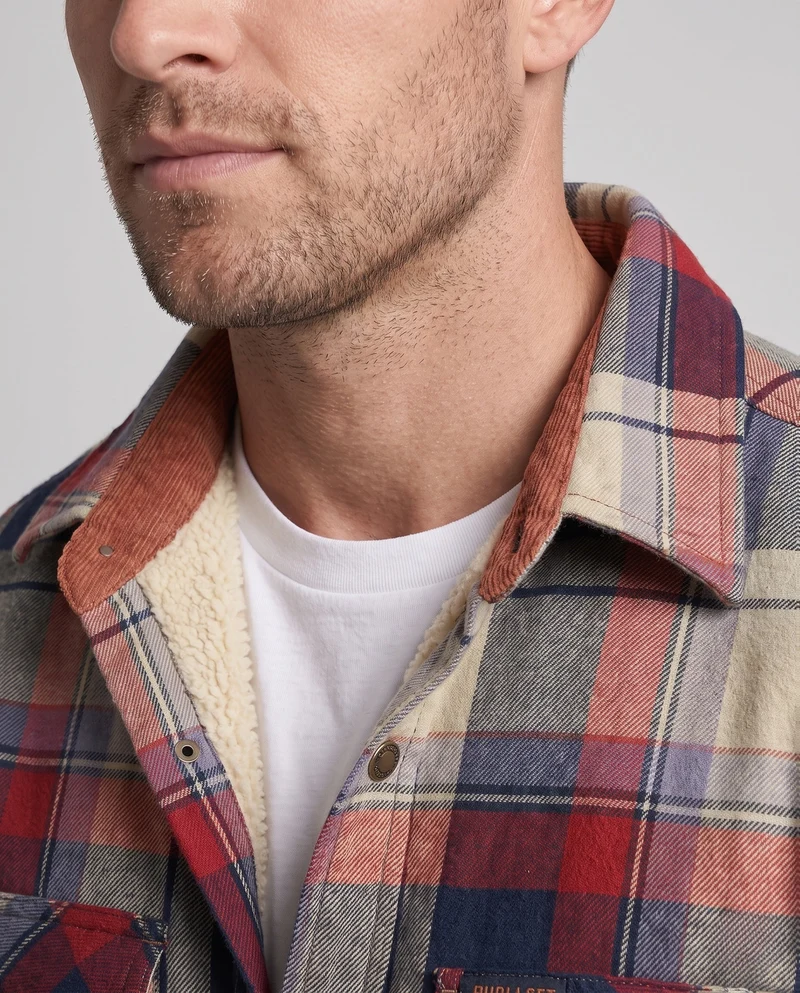 Herren Karo-Überhemdjacke mit warmem Teddy-Futter und Klappentaschen Nord Taschen