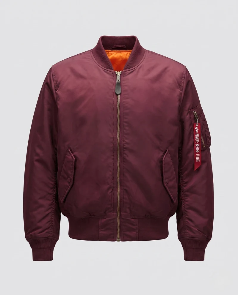Herren klassische Pilot-Bomberjacke mit Kontrastfutter, Utility-Tasche am Ärmel und geripptem Saum Nord Taschen