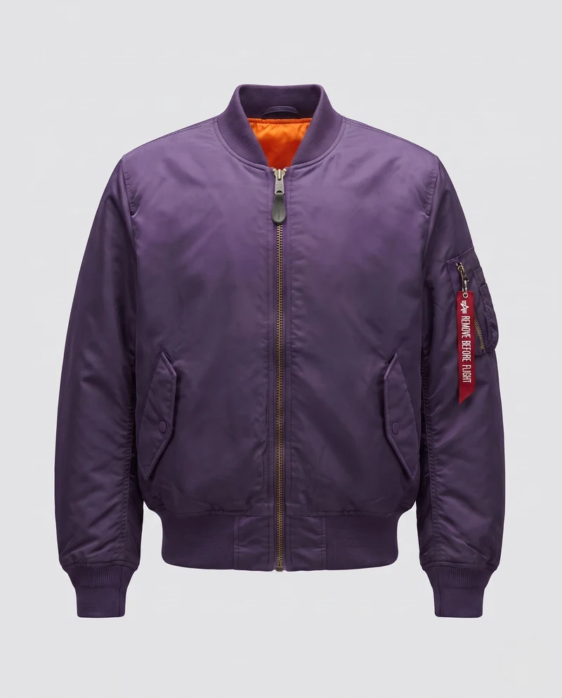 Herren klassische Pilot-Bomberjacke mit Kontrastfutter, Utility-Tasche am Ärmel und geripptem Saum Nord Taschen