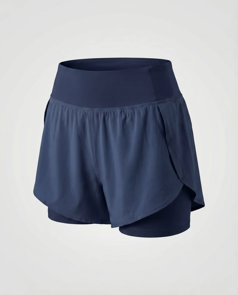 Damen Laufskort Elastische Innenhose Komfortbund Schwingend
