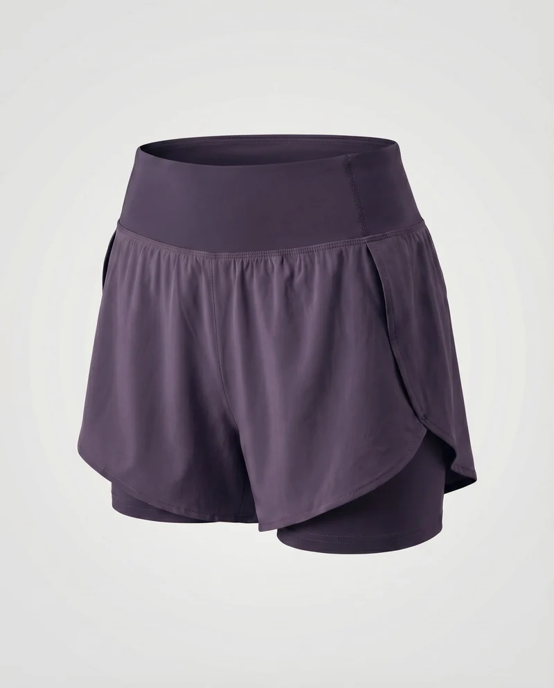 Damen Laufskort Elastische Innenhose Komfortbund Schwingend