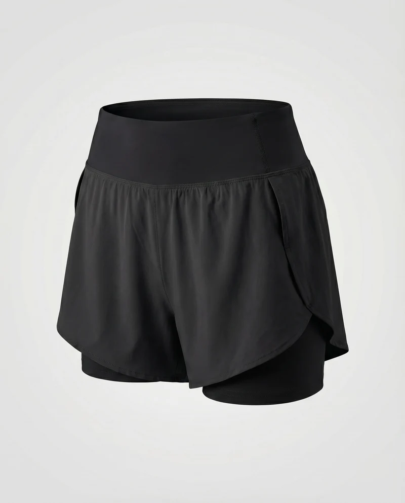 Damen Laufskort Elastische Innenhose Komfortbund Schwingend