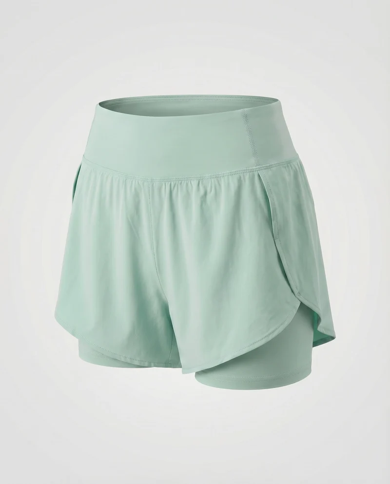 Damen Laufskort Elastische Innenhose Komfortbund Schwingend