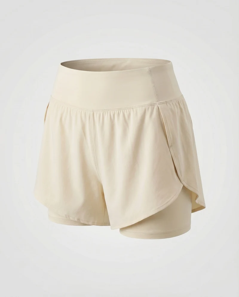 Damen Laufskort Elastische Innenhose Komfortbund Schwingend