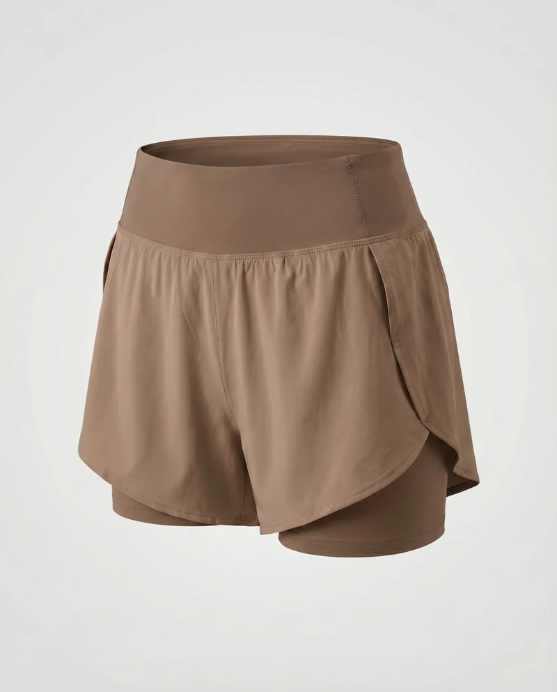 Damen Laufskort Elastische Innenhose Komfortbund Schwingend