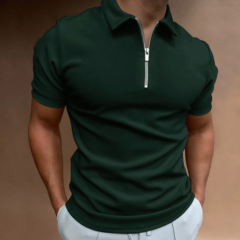 Zip-Up Polo-Shirt