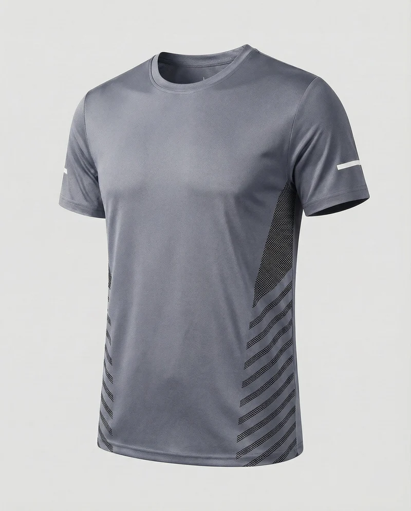 Herren nan Performance-Laufshirt mit seitlichen Mesh‑Einsätzen und reflektierenden Streifen