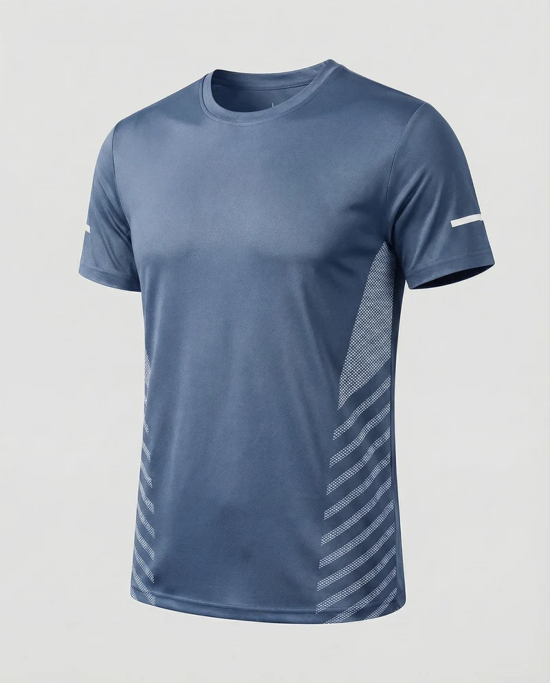 Herren nan Performance-Laufshirt mit seitlichen Mesh‑Einsätzen und reflektierenden Streifen