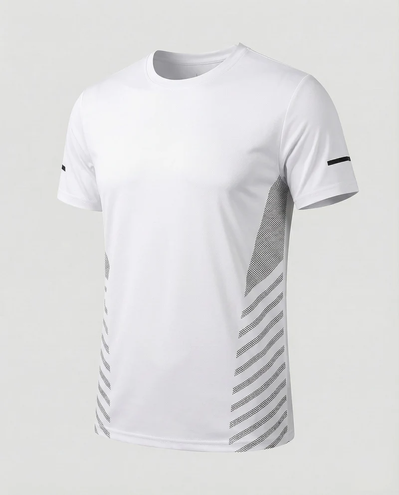 Herren nan Performance-Laufshirt mit seitlichen Mesh‑Einsätzen und reflektierenden Streifen