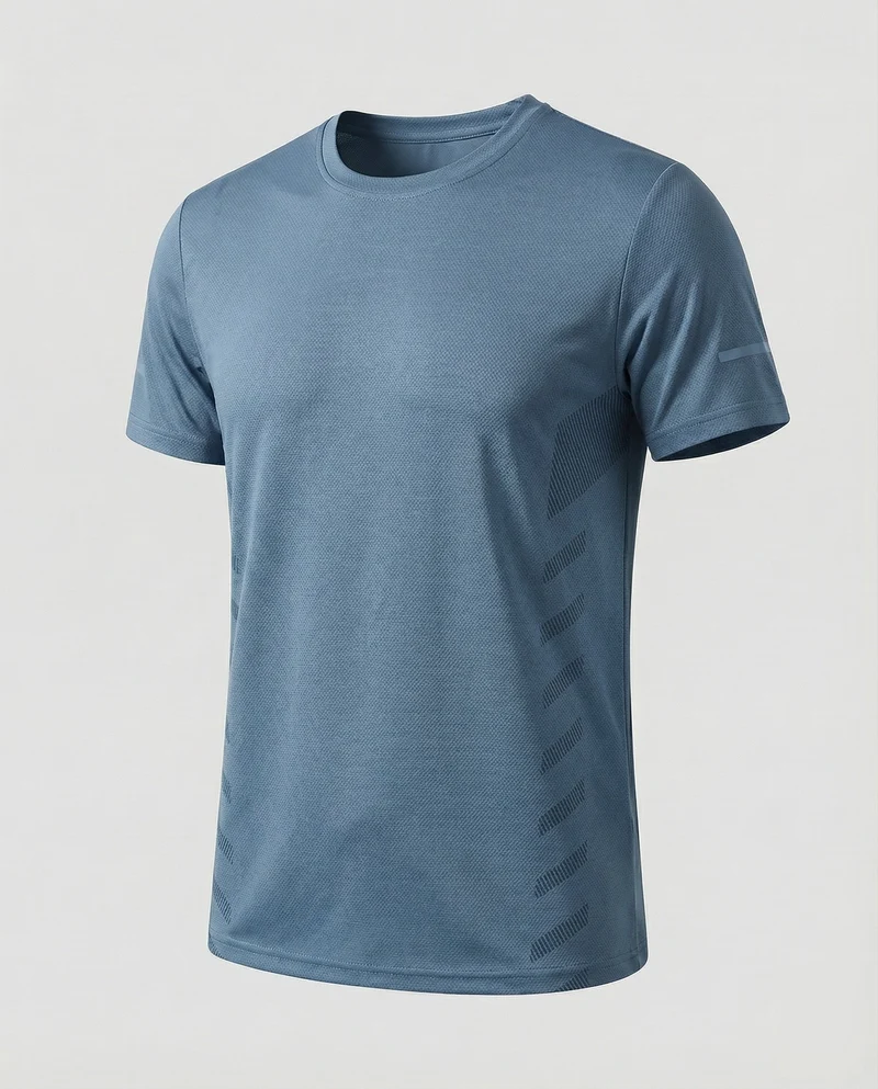Herren nan Performance-Laufshirt mit seitlichen Mesh‑Einsätzen und reflektierenden Streifen