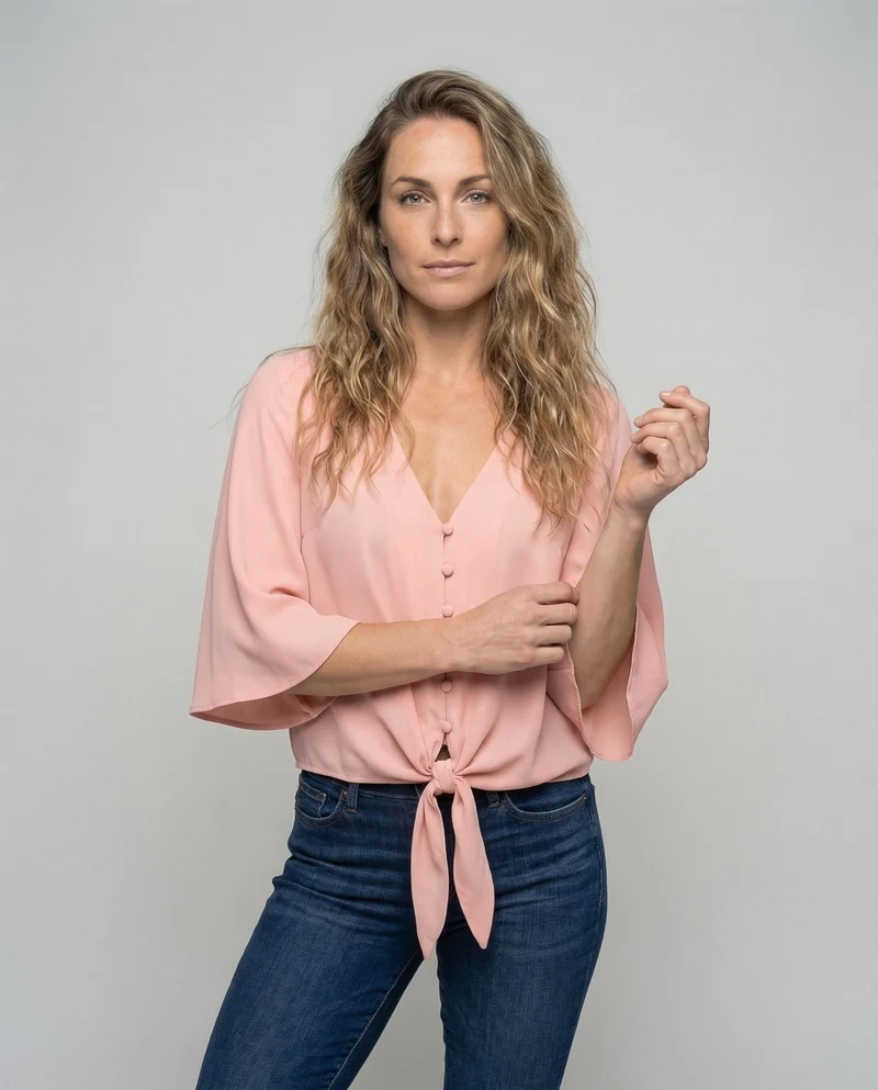 Damen legeres Blusenshirt mit Flügelärmeln.