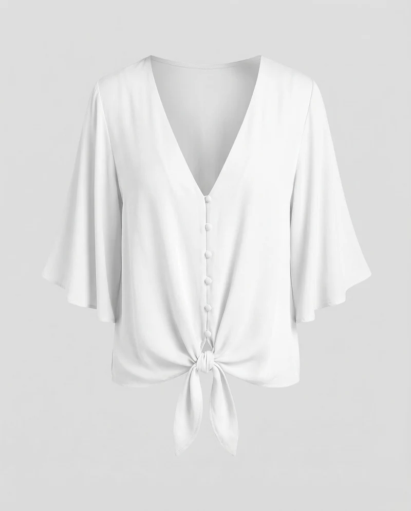 Damen legeres Blusenshirt mit Flügelärmeln.