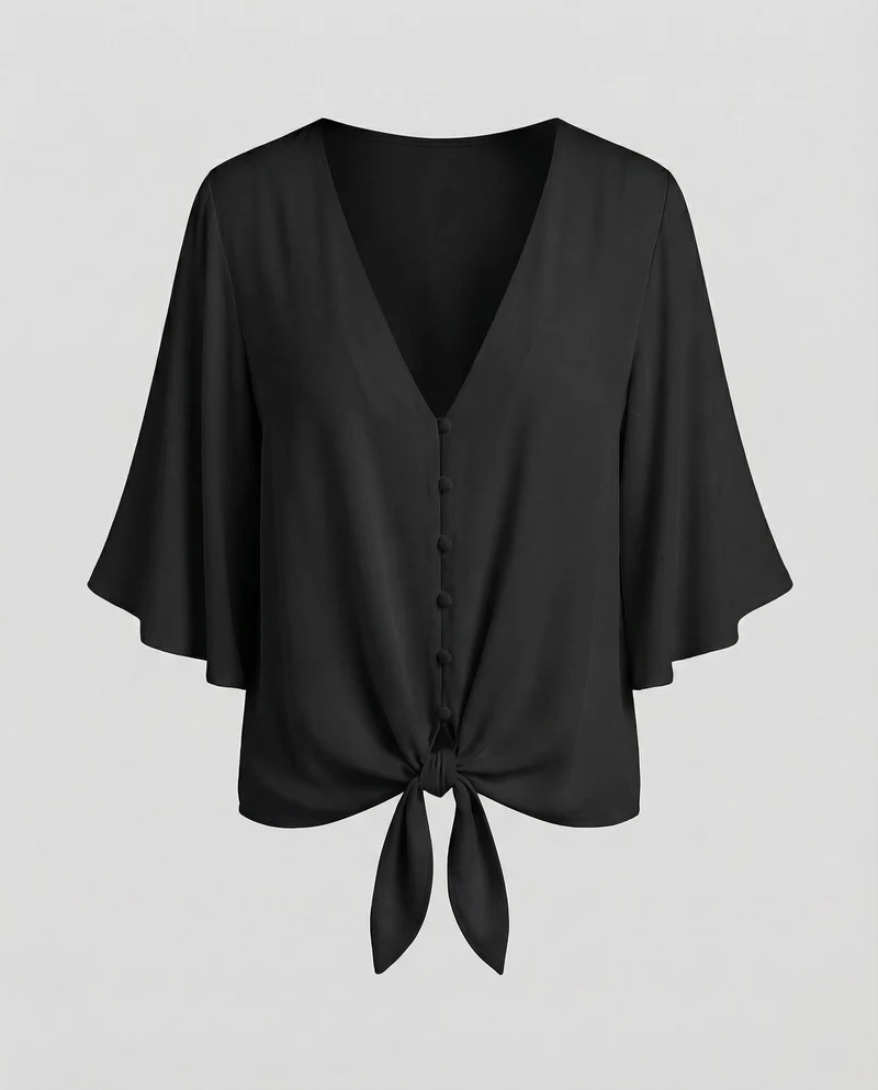 Damen legeres Blusenshirt mit Flügelärmeln.