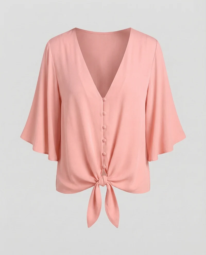 Damen legeres Blusenshirt mit Flügelärmeln.
