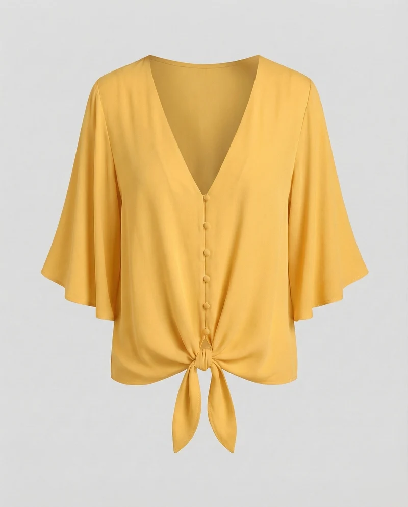 Damen legeres Blusenshirt mit Flügelärmeln.