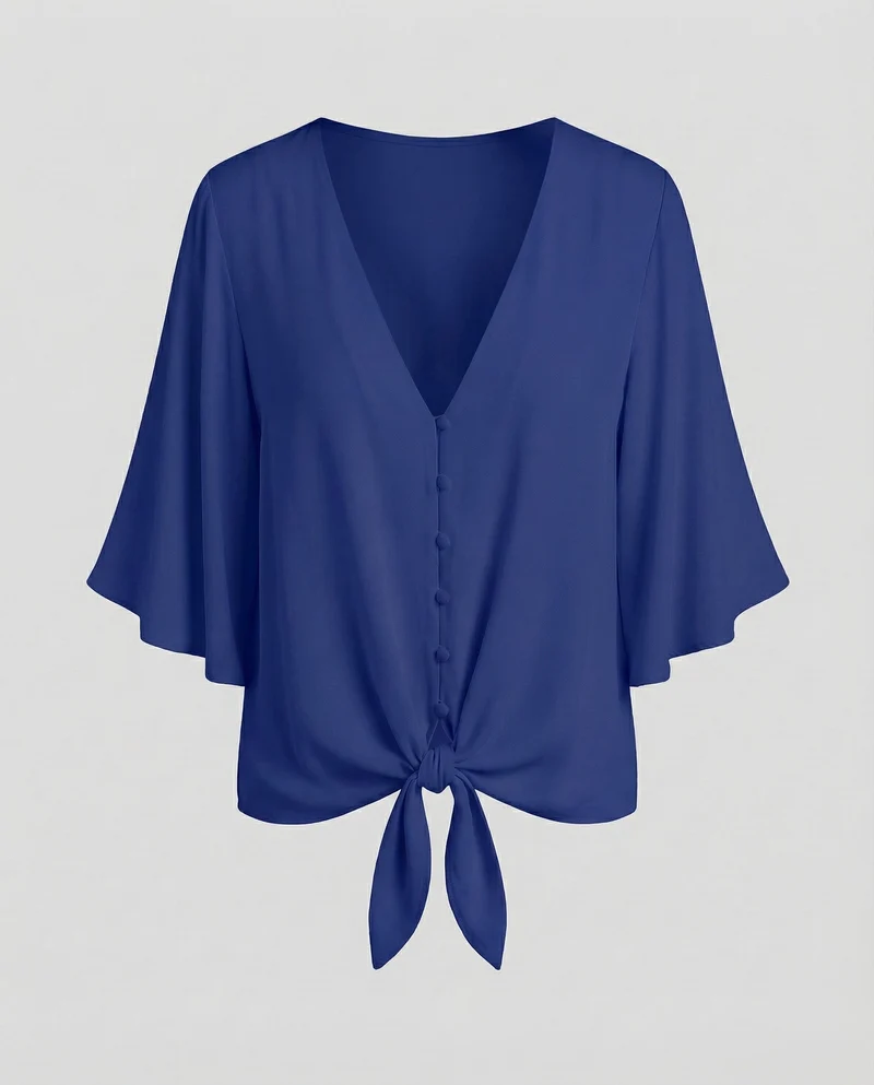 Damen legeres Blusenshirt mit Flügelärmeln.