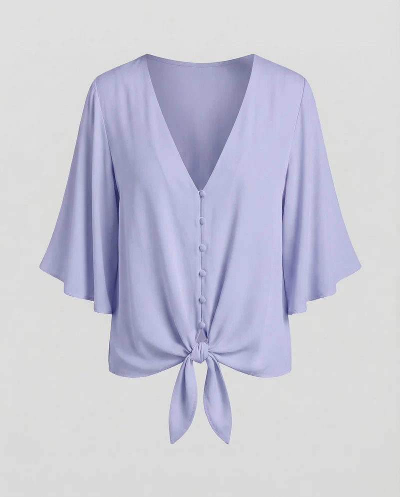 Damen legeres Blusenshirt mit Flügelärmeln.
