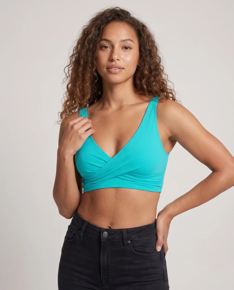 Damen Sportliches Wickel-Bikinioberteil