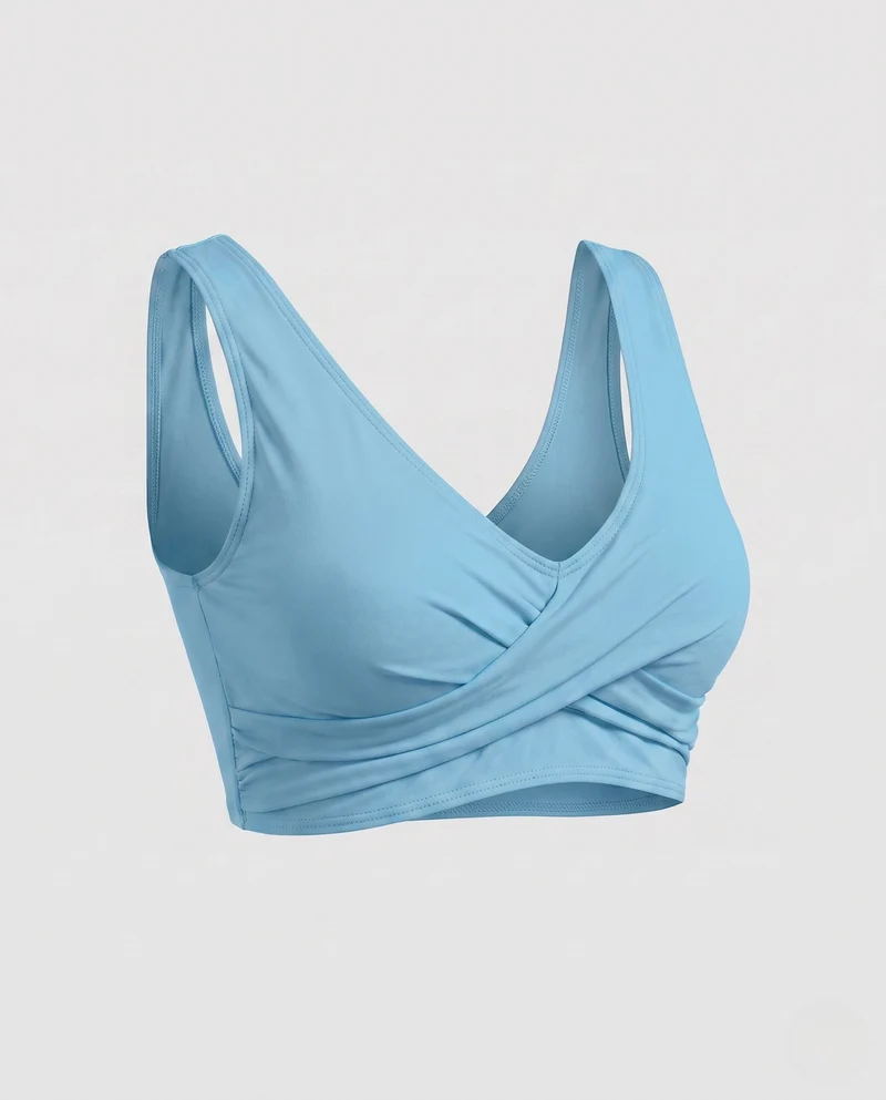 Damen Sportliches Wickel-Bikinioberteil