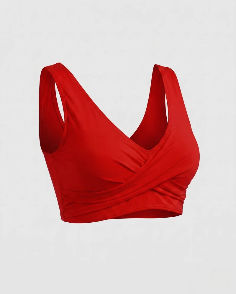 Damen Sportliches Wickel-Bikinioberteil