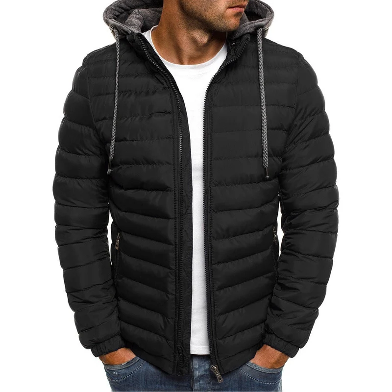 Herren Steppjacke mit abnehmbarer Kapuze und praktischem Innenfutter
