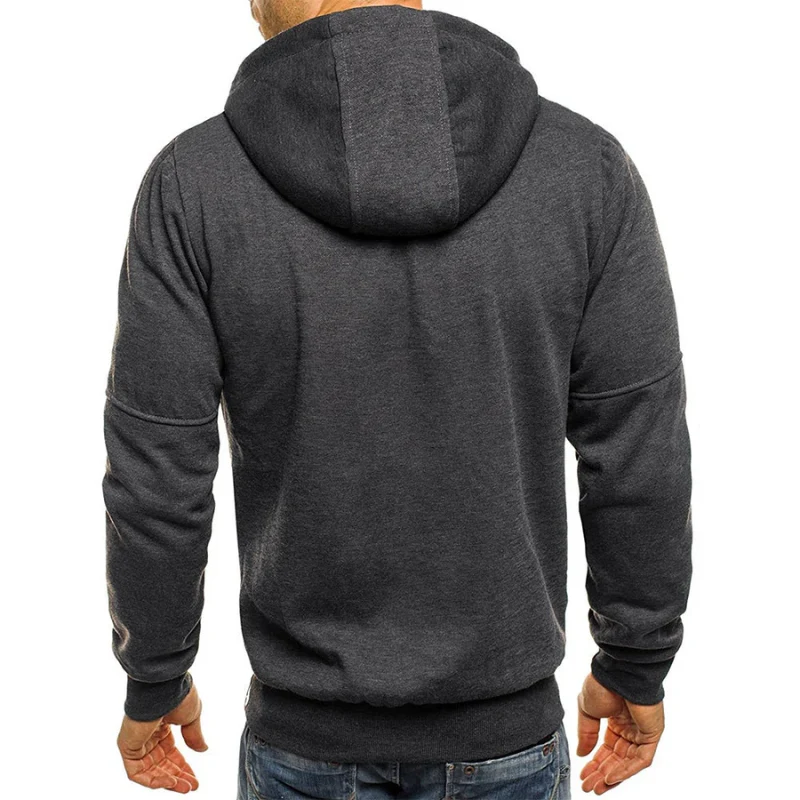 Herren Kapuzenpulli mit Reißverschluss Schwarz Kapuzenpullover