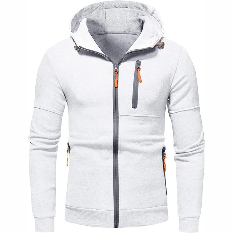 Herren Kapuzenpulli mit Reißverschluss Schwarz Kapuzenpullover