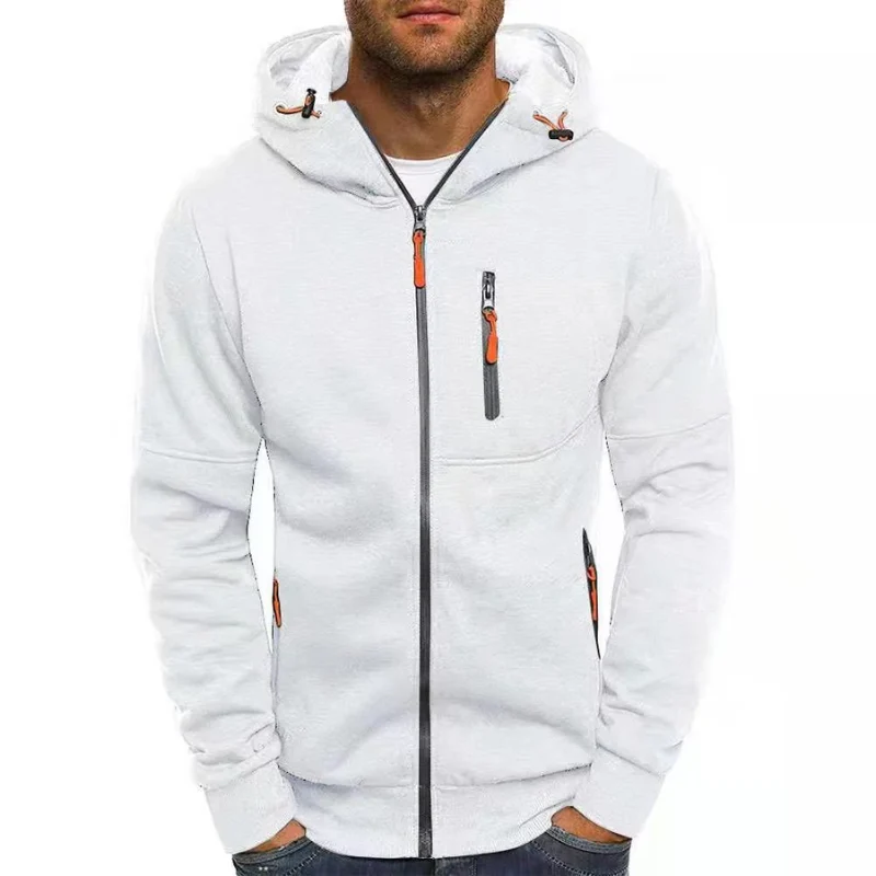Herren Kapuzenpulli mit Reißverschluss Schwarz Kapuzenpullover