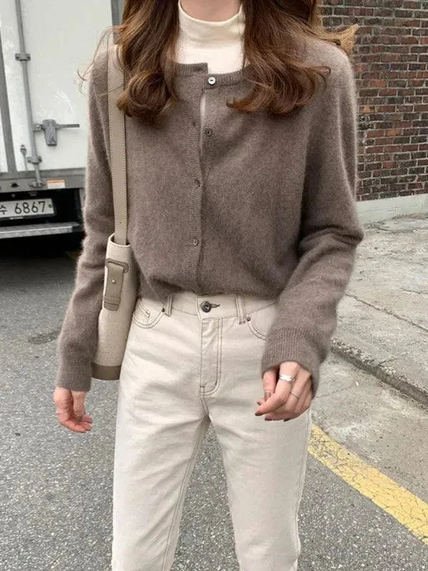 Geschichteter Damen Strickjacke Pullover