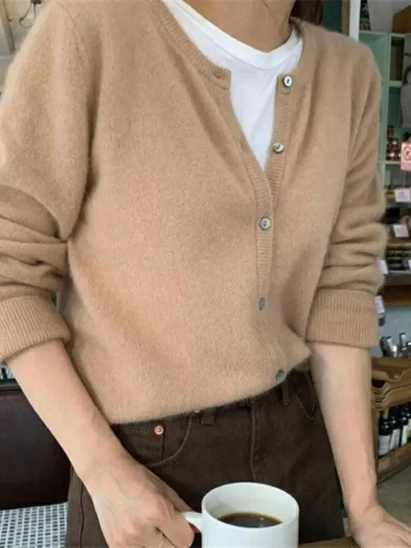 Geschichteter Damen Strickjacke Pullover