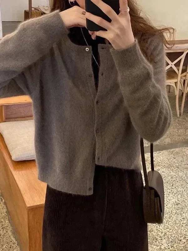 Geschichteter Damen Strickjacke Pullover