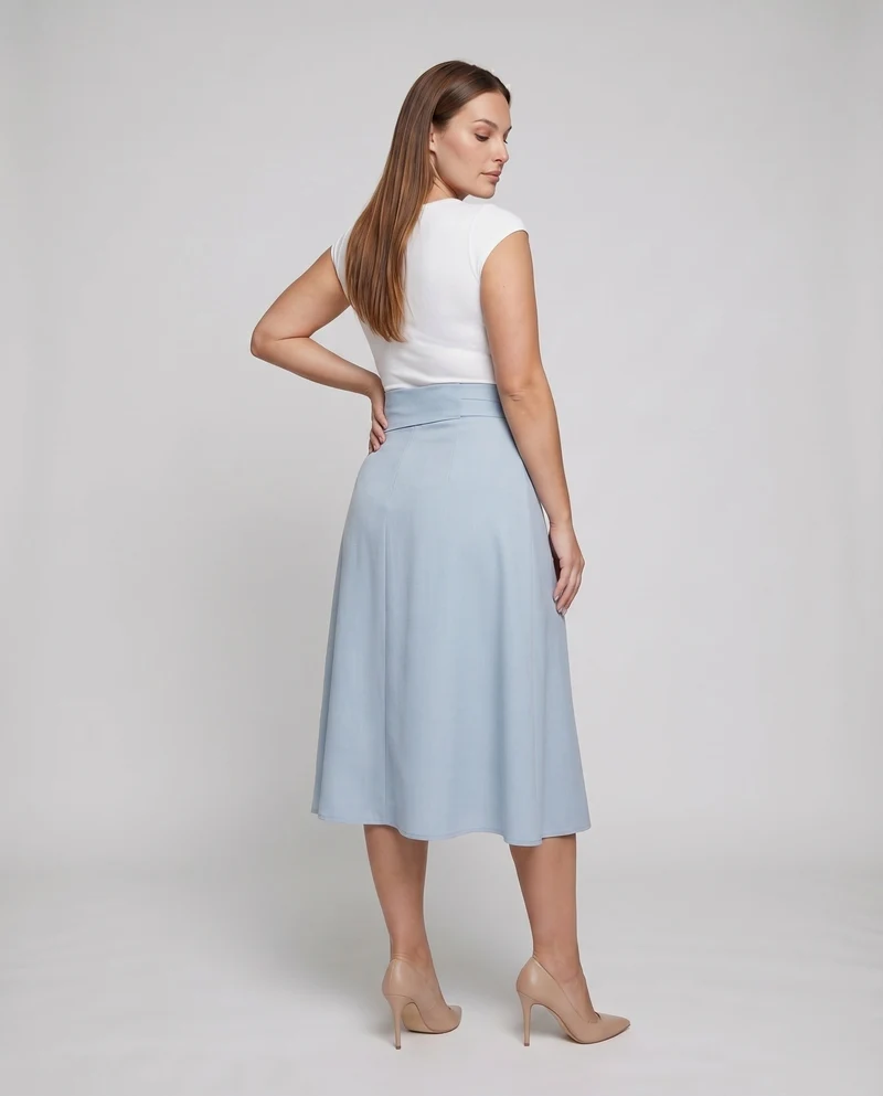 Damen Elegante Kellerfalten Satin Satinrock