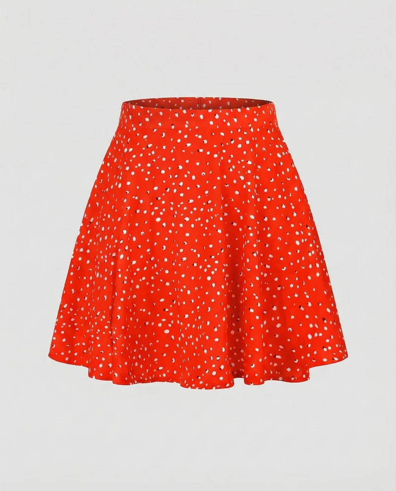 Damen Romantische Feiner Blumenprint WNord Taschenstoff Swing-Minirock