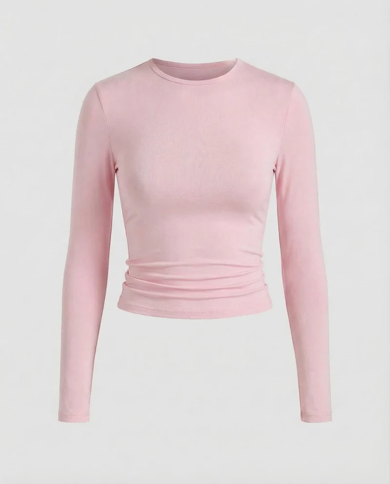 Damen Bauchfreies Langarmshirt Stretchjersey
