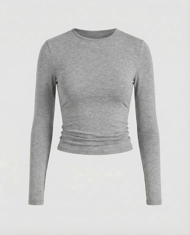 Damen Bauchfreies Langarmshirt Stretchjersey