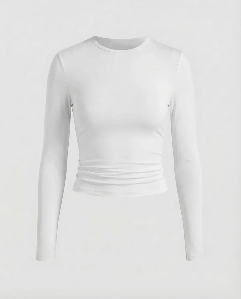 Damen Bauchfreies Langarmshirt Stretchjersey