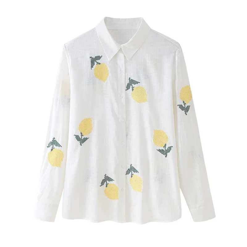 Damen Bluse mit fröhlichem Zitronen-Muster Nord Taschen